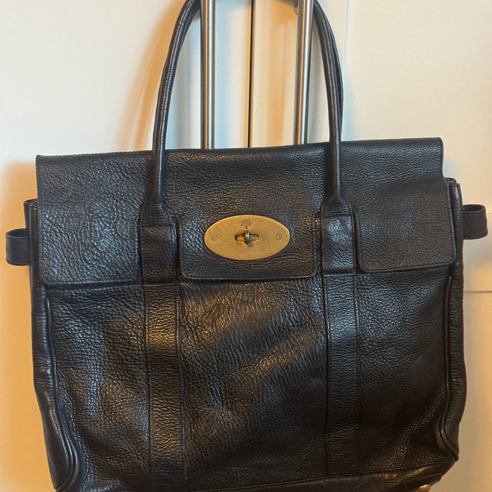 Mulberry Black Leather Tote Bag